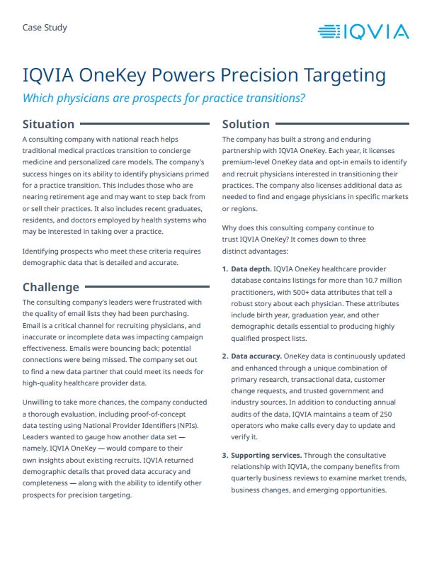 IQVIA OneKey Powers Precision Targeting