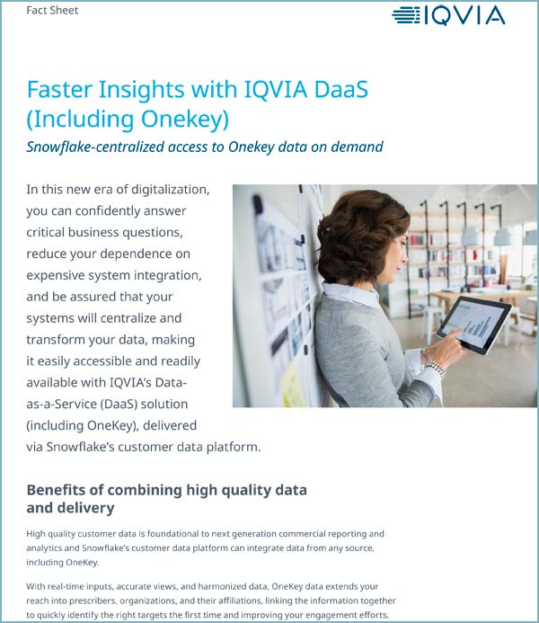 Faster insights with IQVIA™ DaaS_Snowflake